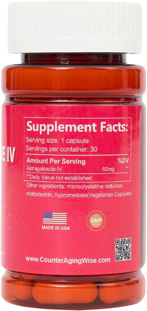 CAW Astragaloside IV Immune Support | Max Absorption Anti-Aging Supplement | 50mg 30 Enteric-Coated Vegetarian Capsules 3