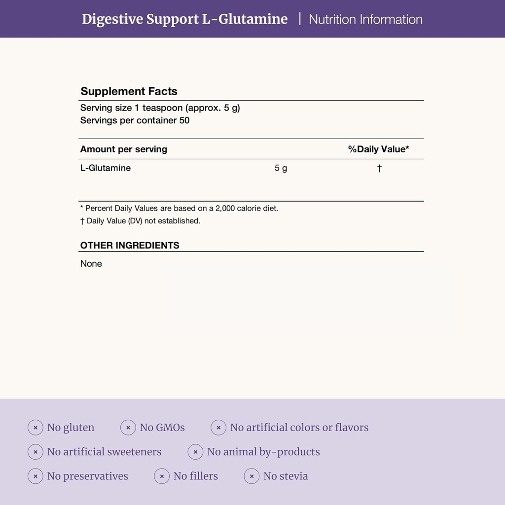 Nuzest Bethany’s Pantry – Digestive Support L-Glutamine Powder – Amino Acid Dietary Supplement - Gut and Immune Health 8.8 oz (50 Servings) 6