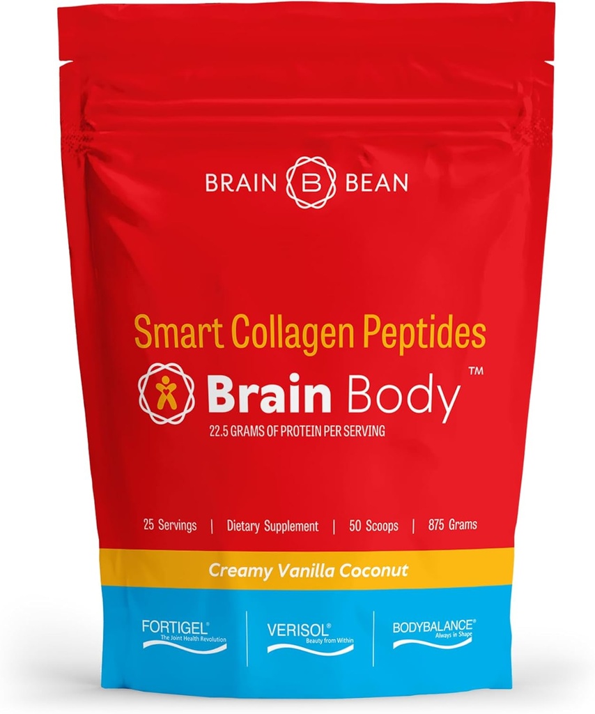 Brain Body Collagen Peptides Powder - Vital Protein & Collagen Supplement for Women & Men - Hydrolyzed Type I & III for Hair Skin, Nails & Joint Health - 25 Servings - Creamy Natural Chocolate - 997g 5