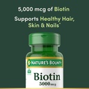 Nature's Bounty Biotin, Supports Metabolism for Cellular Energy and Healthy Hair, Skin, and Nails, 5000 mcg, 72 Softgels 4