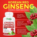 Parker Naturals Korean Red Ginseng Extract, 1300mg Extract with Ginger Root and Black Pepper, 20% Ginsenosides Red Panax Ginseng Supplement, 120 Caps 6