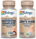 SOLARAY Mushroom Complete and Lions Mane Mushrooms Bundle - 8 Mushroom Supplement Plus Organic Lion’s Mane - Fermented for Enhanced Absorption and Whole Body Wellness, 60-Day Guarantee, 60 VegCaps Ea. 2