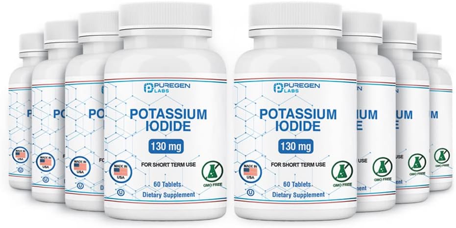 Potassium Iodide Tablets 130 mg EXP 10/2025, Kosher Iodine Tablets, Thyroid Support – 8 Pack | 480 Tablets Total 2