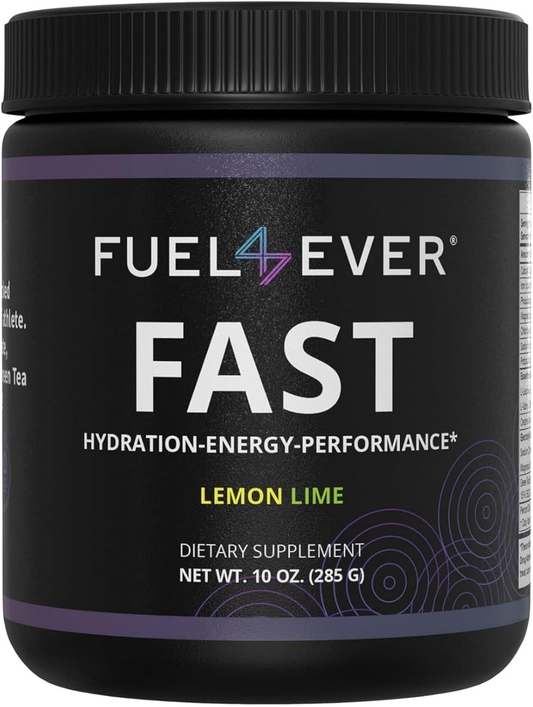 Fuel 4 Ever Fast Fasting Electrolyte Powder | with Creatine, Essential Amino Acids & Green Tea Extract | No Sugar, No Artificial Sweeteners or Ingredients | Lemon Lime Flavor 30 Servings 2