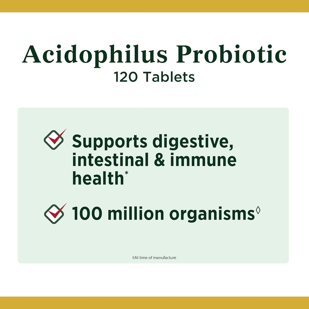 Nb Acidophilus Size 100s Nature's Bounty Acidophilus Probiotic Tablets 100 Count 3