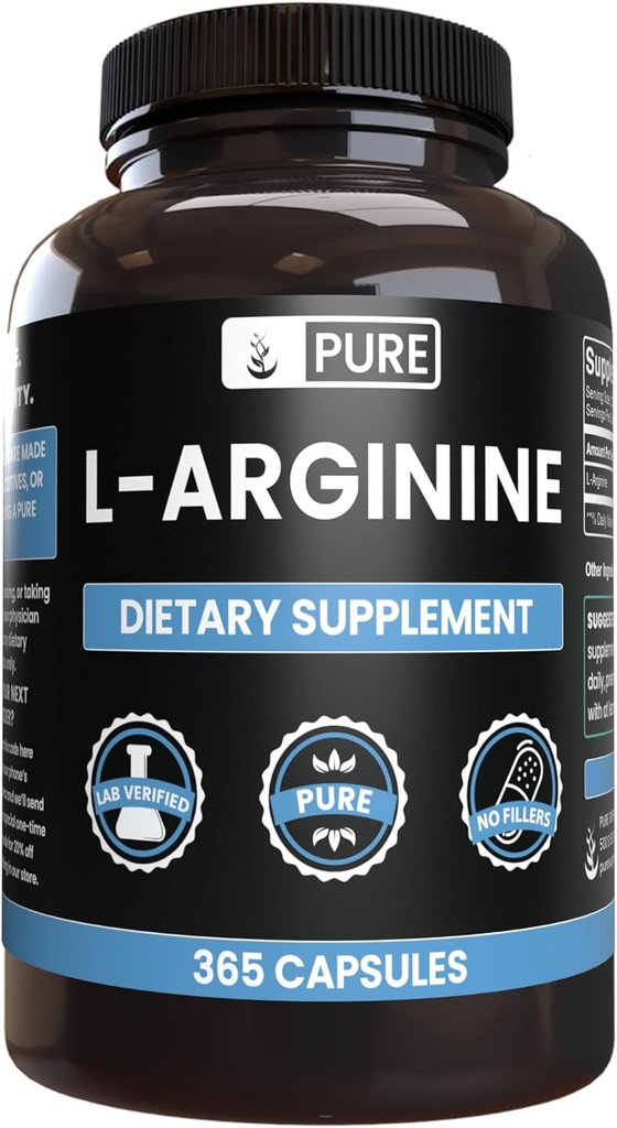 Pure Original Ingredients L-Arginine (730 Capsules) No Magnesium Or Rice Fillers, Always Pure, Lab Verified 2
