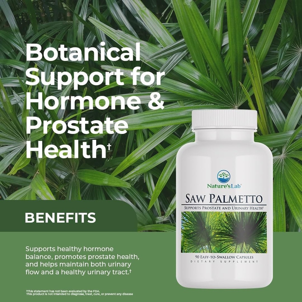 Nature's Lab Saw Palmetto 450mg - 90 Capsules 4