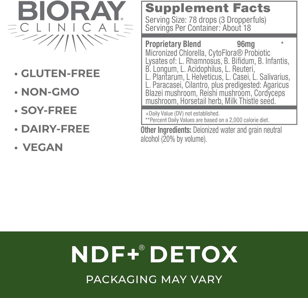 BIORAY Clinical NDF Plus - 1 fl oz - Naturally Removes Toxins from The Body - Non-GMO, Vegetarian, Gluten Free 3