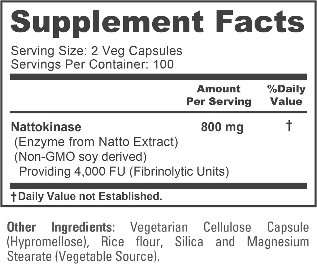 NusaPure Nattokinase 4000 FU 800mg, 200 Veggie Capsules (Vegan, Non-GMO) 5