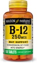 MASON NATURAL Vitamin B12 500 mcg with Calcium, Supports Energy & Nerve Health, 100 Tablets, Pack of 3 2