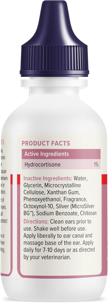 Vetnique Oticbliss Cat & Dog Ear Infection Treatment Drops - with 1% Hydrocortisone & MicroSilver BG for Dog Ear Infections - Vet Recommended Cat & Dog Ear Cleaner for Itchy Ear Relief 4
