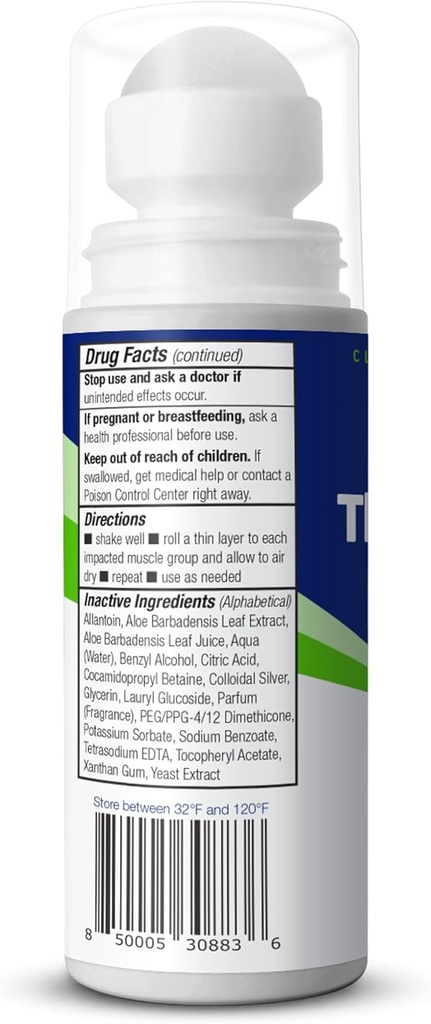 Theraworx Relief for Muscle Cramps Roll-On Fast-Acting Muscle Spasm, Leg Soreness with Magnesium Sulfate - 2.5 oz - 1 Count 3