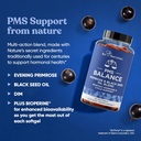 Balance PMS Vitamins for Women - Hormone Balance for Women, Menstrual Support - Primrose Oil, Black Seed Oil & DIM - 60 Liquid Softgels 3