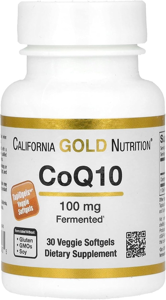 California Gold Nutrition CoQ10 100 mg, Coenzyme Q10 Ubiquinone USP, Supports Mitochondrial Function*, 30 Veggie Softgels 2