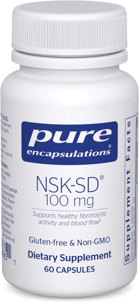 Pure Encapsulations NSK-SD - 100 mg Nattokinase - for Normal Blood Circulation - Supports Fibrinolytic Activity* - Gluten Free & Non-GMO - 60 Capsules 2