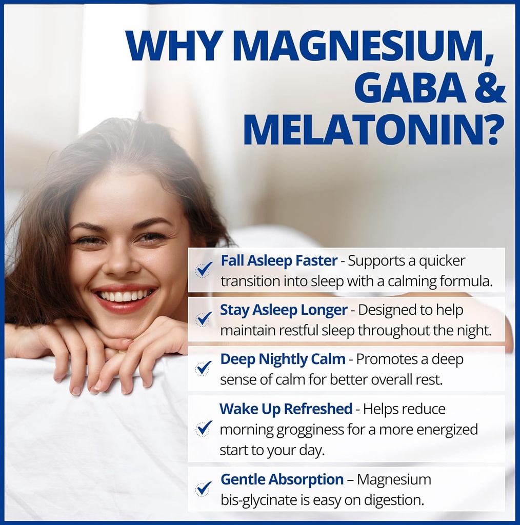 CanPrev Magnesium Bisglycinate Chelated + GABA & Melatonin, 120 Veg Caps, 120-Day Supply, Support Restful Night, Muscle Function, Promote Relaxation & Balanced Sleep-Wake Cycle, Vegan, No GMO & Gluten 5
