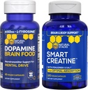 NATURAL STACKS Dopamine Brain Food + Creatine Monohydrate Bundle - Supports Mentral Drive & Brain Health* - Advanced Absorption Formula - 180 Capsules 2