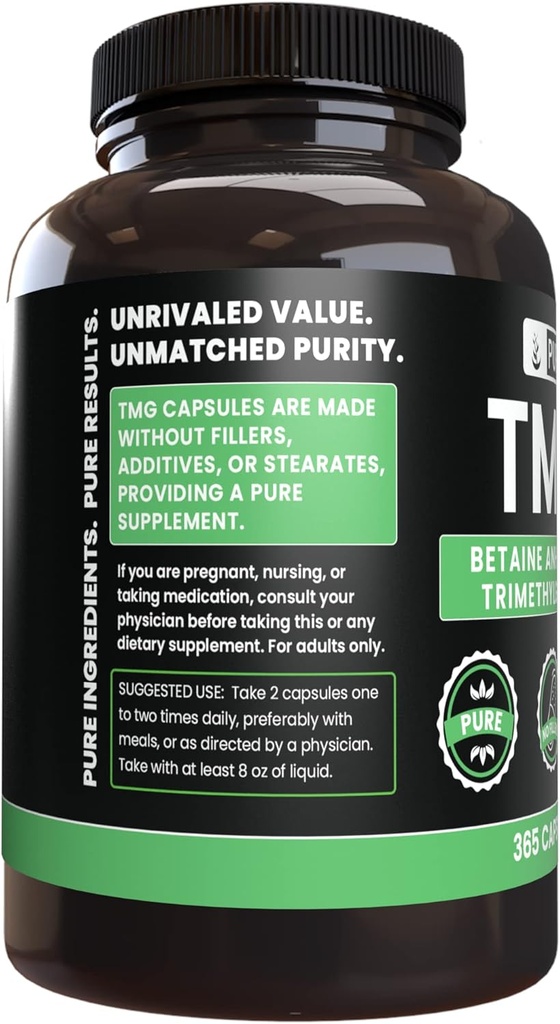 Pure Original Ingredients TMG (365 Capsules) No Magnesium Or Rice Fillers, Always Pure, Lab Verified 4