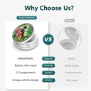 Pill Box-3 Compartment Small Pill Case for Purse & Pocket Mini Metal Pill Holder Travel Pill Container to Hold Supplements Vitamins BPA-Free (Hummingbird) 5