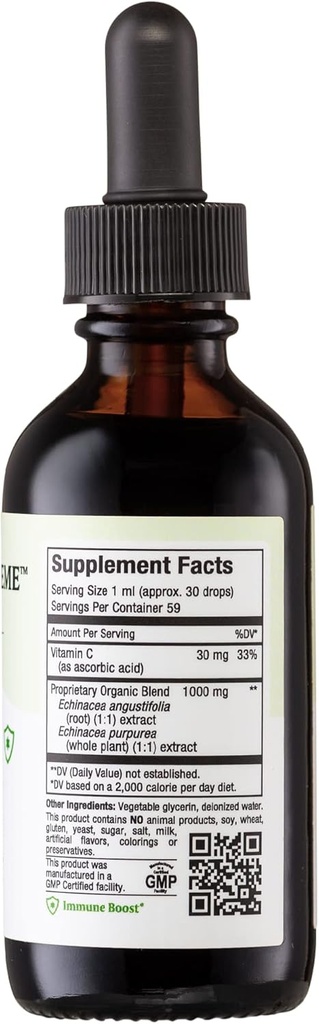 Maxi Health - Organic Echinacea Supreme Liquid Extract with Vitamin C - Immune Support Supplement Echinacea Drops - 1000mg Echinacea Root & Whole Plant Herb Extract - 2 Fl Oz Immune Booster Bottle 3