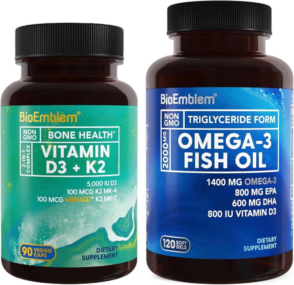 BioEmblem Vitamin D3 K2 Omega-3 Fish Oil 2000mg 2