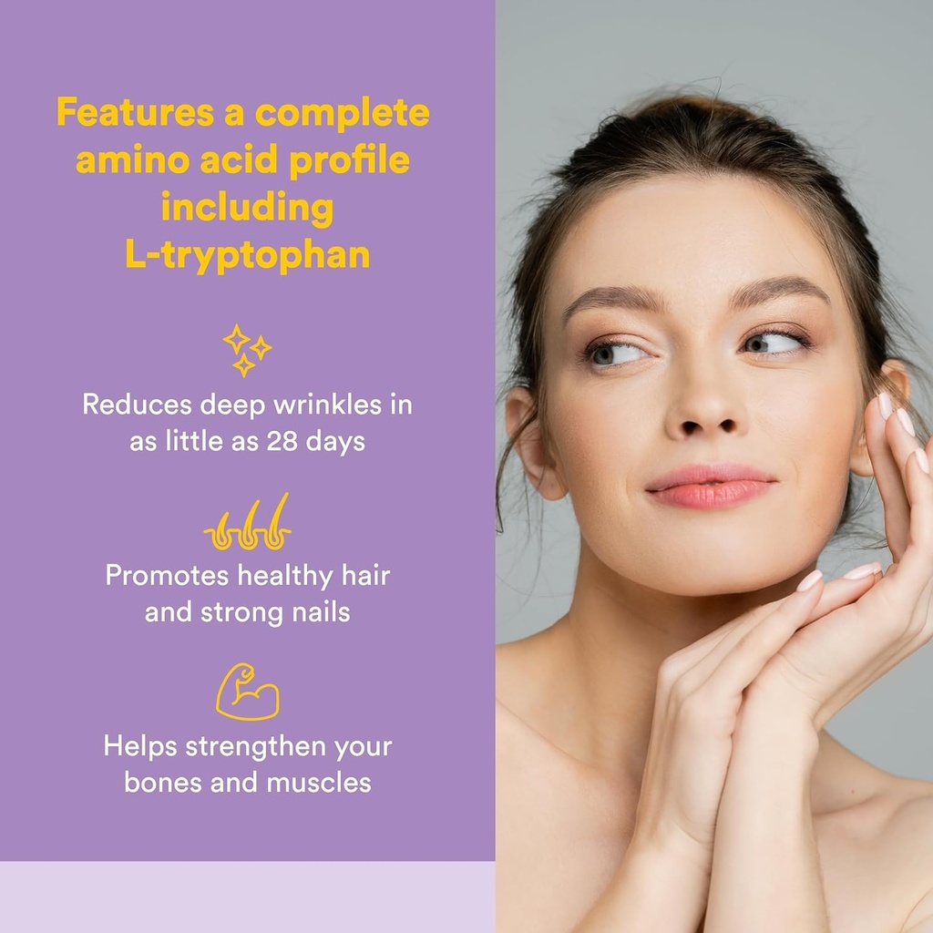 Natural Factors Total Body Collagen - Bioactive Collagen Supplement for Hair & Nail Growth Support - Healthy Skin Supplement with Protein, Vitamin C & More - Unflavored, 500 g (38 Servings) 3