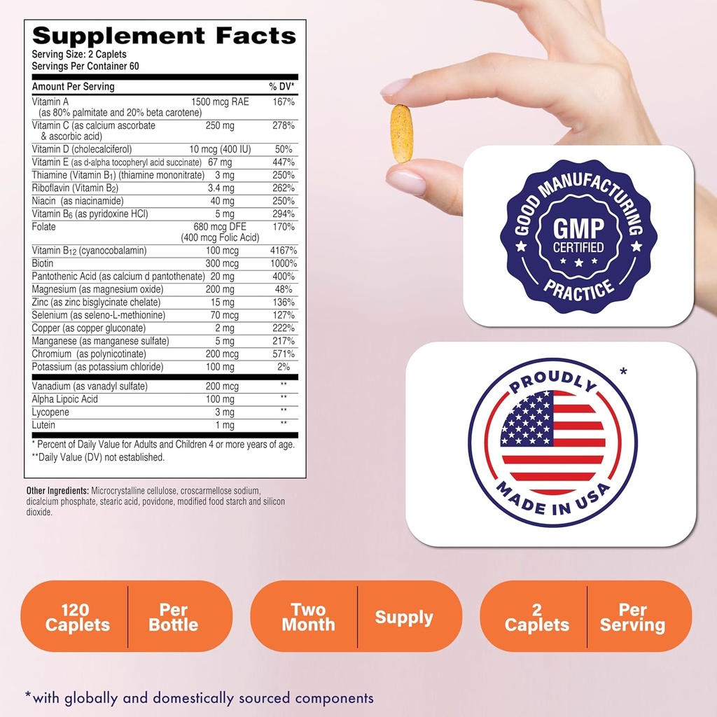 Health Thru Nutrition Ultra-Betic Multivitamin 120 Count | Supports Nerve, Vision, Energy | with ALA, Lycopene | Non-GMO, Clean Label | Third-Party Tested for Quality 3