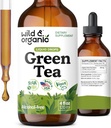 Wild & Organic Green Tea Extract Liquid Drops - Antioxidant-Rich Green Tea Supplement - 2-Month Supply - Vegan, Sugar & Alcohol-Free Camellia Sinensis Tincture - 4 fl oz 2