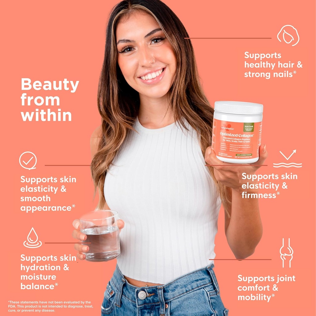 Naturenetics Hair, Skin & Nails Collagen Peptides – Supports Skin Hydration & Hair Strength – Bioavailable Hydrolyzed Collagen – Unflavored, Easy to Mix – Paleo & Keto-Friendly – 60 Servings* 4