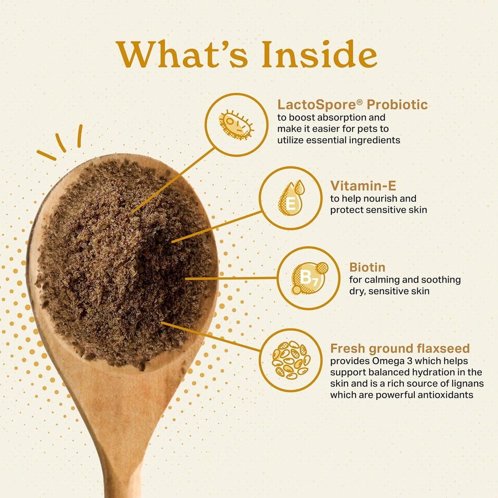 The Missing Link Skin & Coat + Probiotics Supplement 1lb Bag - Powerful Superfood Powder for Dogs Supports Healthy Skin & Glossy Coat, Promotes Hair Growth 4