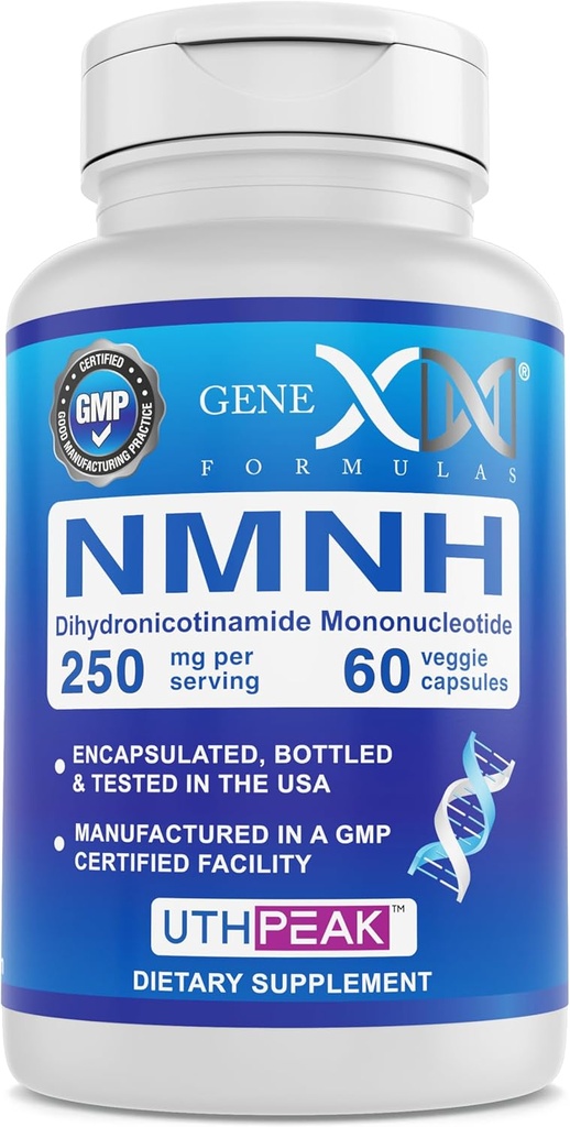 Genex Formulas 250mg NMNH (60 Capsules - 30 Servings) | Uthpeak™ NMNH (Dihydronicotinamide Mononucleotide) NAD+ Precursor for Healthy Aging - Non-GMO, Gluten-Free, Vegetarian 2