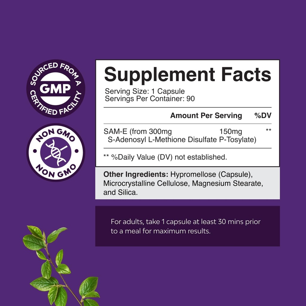 Bundle of Pure SAM-E Nootropic Brain Supplement and Organic Irish Sea Moss Capsules -Immune Support and Mood Support Supplement - Sea Moss and Bladderwrack Capsules with Burdock Root Superfood Blend 3