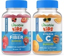 Lifeable Sugar Free Preciotic Fiber Kids + Vitamin C Kids, Gummies Bundle - Great Tasting, Vitamin Supplement, Gluten Free, GMO Free, Chewable Gummy 2