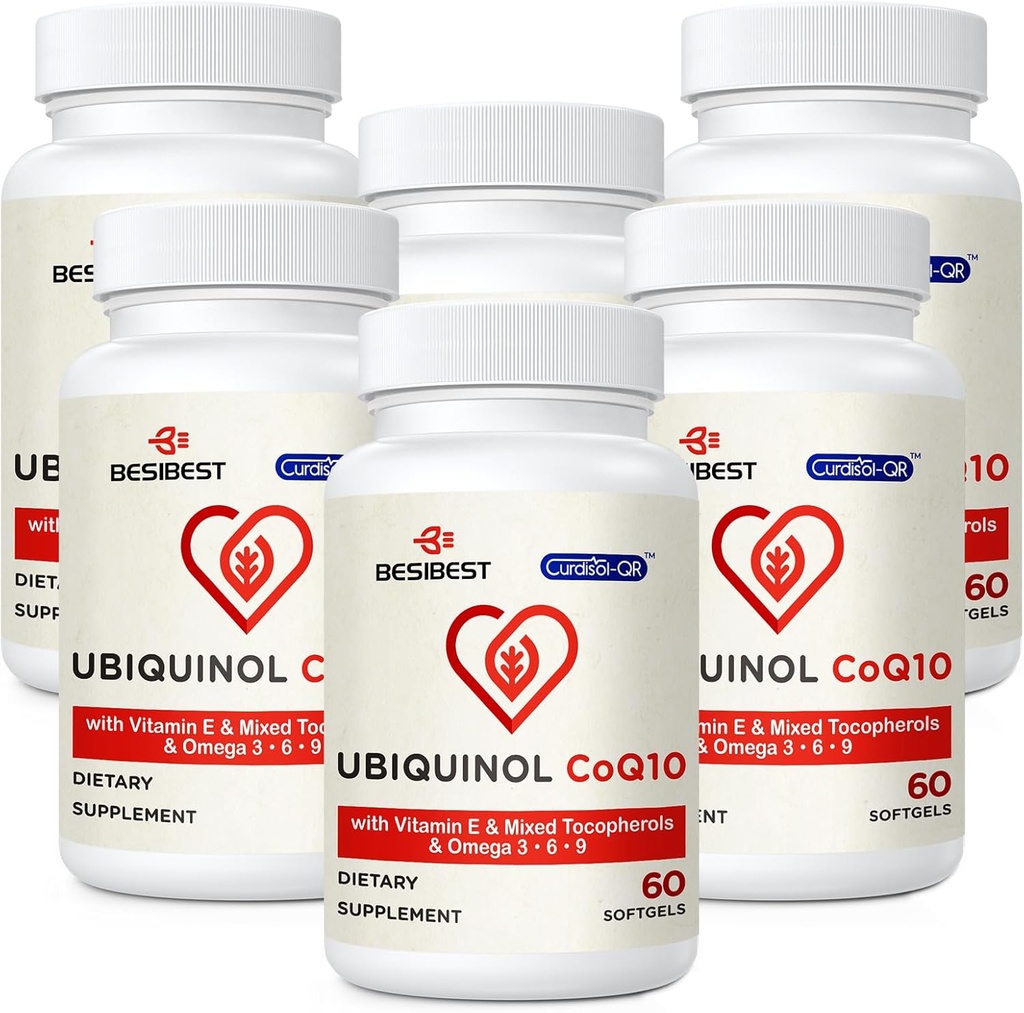 Ubiquinol CoQ10-600mg-Softgel, Active Coq10 Ubiquinol Supplement with Vitamin E & Omega 3, 6, 9, High Absorption-Coenzyme-Q10, Powerful Antioxidant for Energy Production, Tested, 360 Count 2