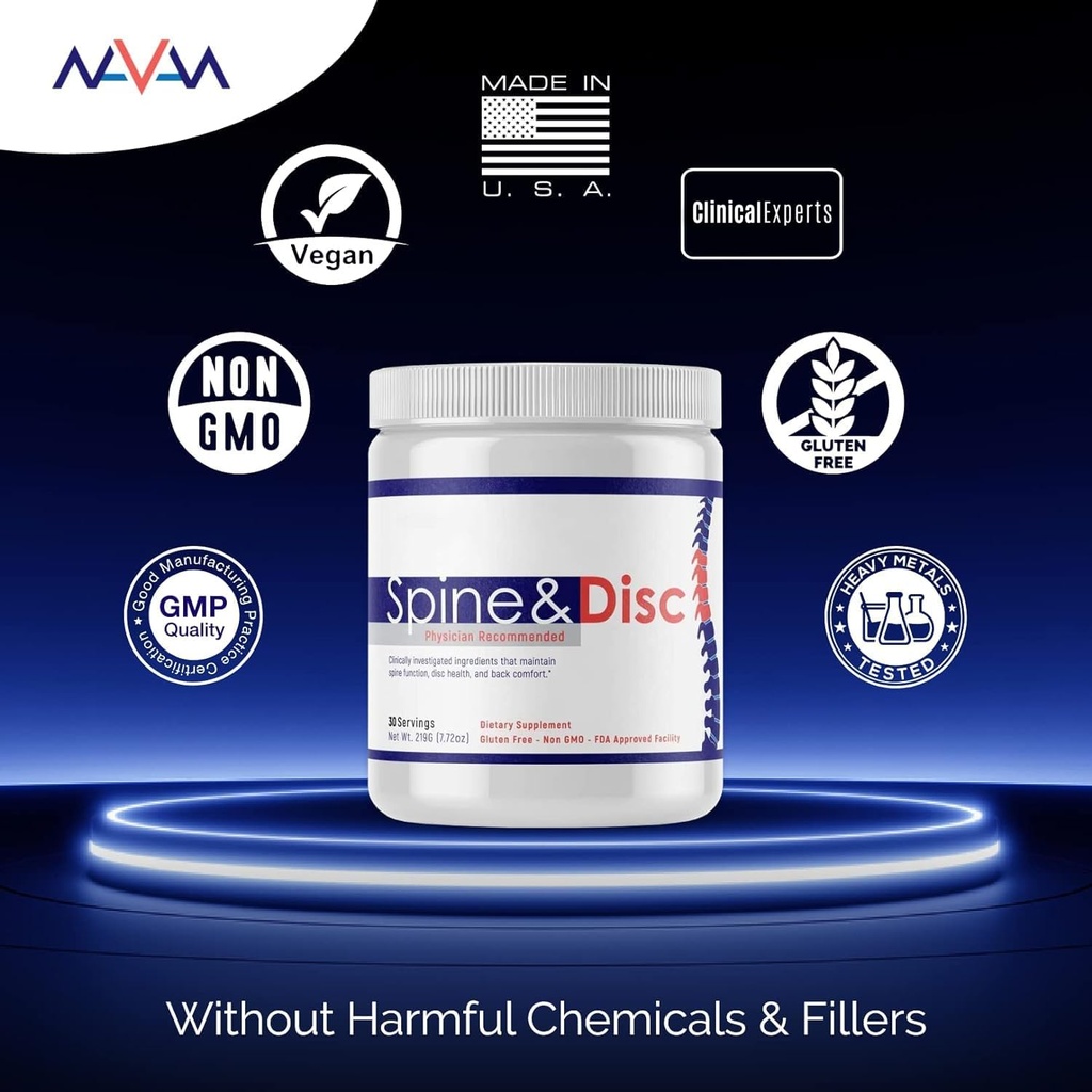 Navan Spine and Disc Osteo Bone Strength & Density Supplement Powder with Calcium, Phosphorus, Vitamin D, Glucosamine, Chondroitin, MSM, & Turmeric by Clinical Experts 6