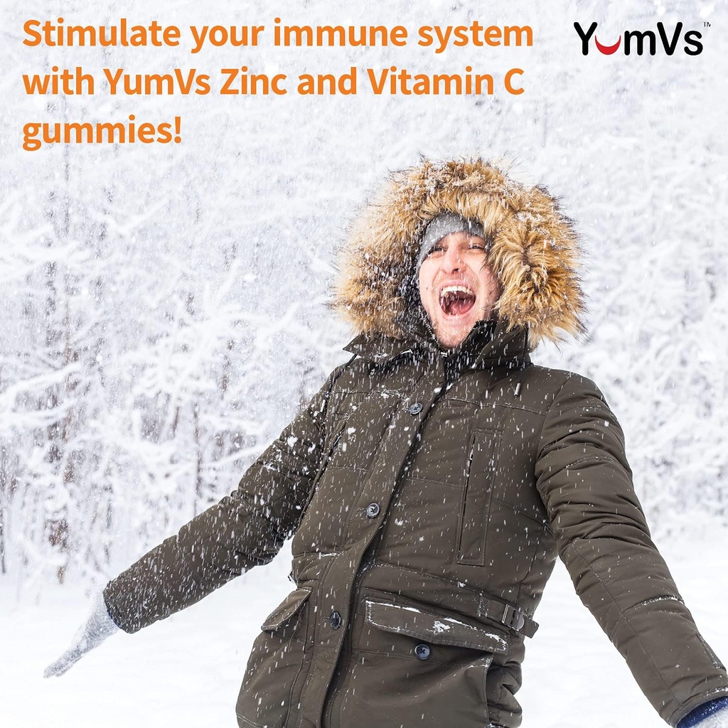 Zinc Vitamin C and Echinacea Gummies for Adults and Kids by YumVs | Chewable Gummy - Vegetarian, Halal, Kosher | Orange Flavor - 60 Count 6