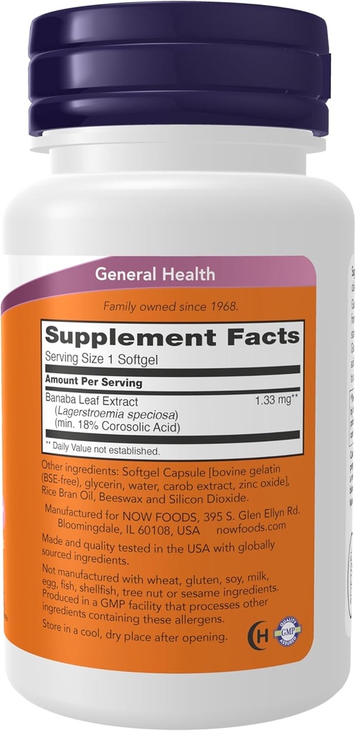 NOW Foods Supplements, GlucoFit® with 18% Corosolic Acid, Supports Glucose Metabolism*, 60 Softgels 3