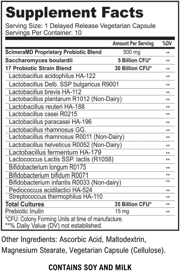ScimeraMD® Asprega ProPac Probiotics and Prebiotics Supplement for Digestive Health and Immune System Support, 35 Billion CFUs, 10 CT 4