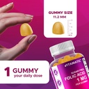 Vitamatic Folic Acid Gummies 1000 mcg (1 mg) – Essential Prenatal Vitamin B9 for Mom & Baby – 120 Vegan Gummies per Bottle – 2 Pack 4