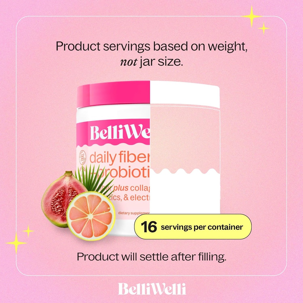 BelliWelli Fiber Supplement for Women & Men – Premium Daily Fiber Powder from Organic Acacia with Added Collagen, Electrolytes & Probiotics – No Bloat, Constipation & Gut Health Support (Tropical) 5