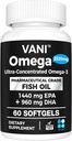 Pharmaceutical Grade Omega 3 Fish Oil, KD-PUR Premium Germany Fish Oil Supplements 2520mg with EPA & DHA- Supports Brain, Heart & Immunity (60 Softgels) 2