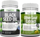 Black Seed Oil Softgels & Olive Leaf Extract Capsules Combo - Targeted Immune Support 2