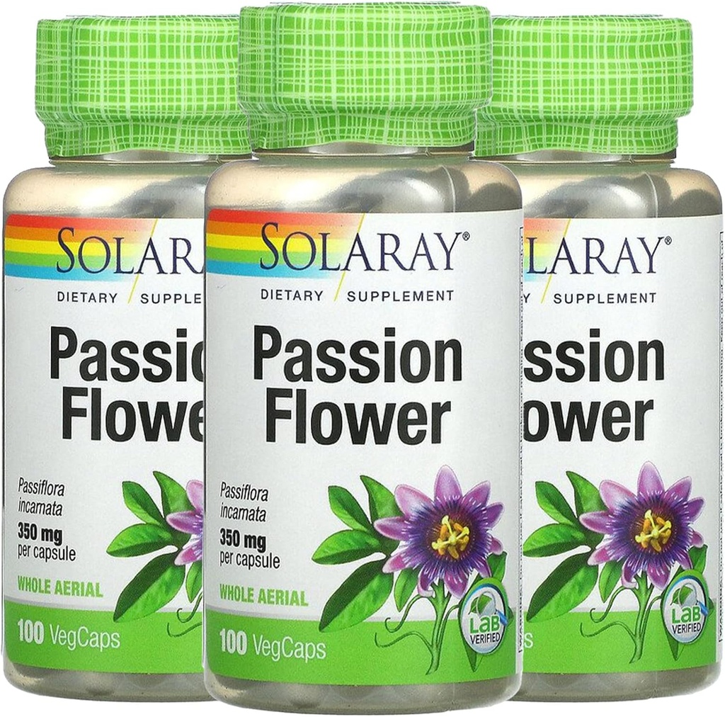 Solaray, (3 Pack) Passion Flower, 350 mg, 100 VegCaps 2