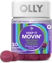 OLLY Keep it Moving Constipation Relief, Rhubarb, Prunes, Amla - Plum Berry Flavor - 30ct 2