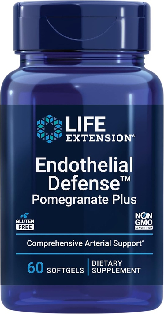 Life Extension Endothelial Defense Pomegranate Plus – Pomegranate Seed, Flower And Fruit Extract Formula Supplement for Heart and Endothelial Health – Gluten-Free, Non-GMO – 60 Softgels 2