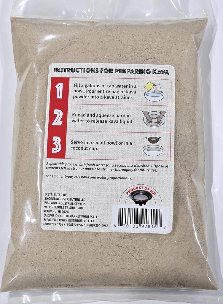 Tikaram's Kava Kava - Premium Fiji Waka (Nobel Lateral Root Kava Powder) 1/2 Pound (8oz) - Fiji Market Wholesale, 8oz (1/2 Pound) 5