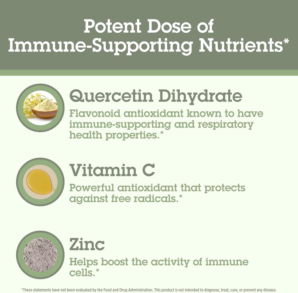 Quantum Health Quercetin+ 500mg Powerful Immune Support Supplement with Zinc 11 mg & Vitamin C 100 mg - Seasonal Immunity Boost, Respiratory Health & Gut Support Complex for Women & Men - 90 Capsules 5