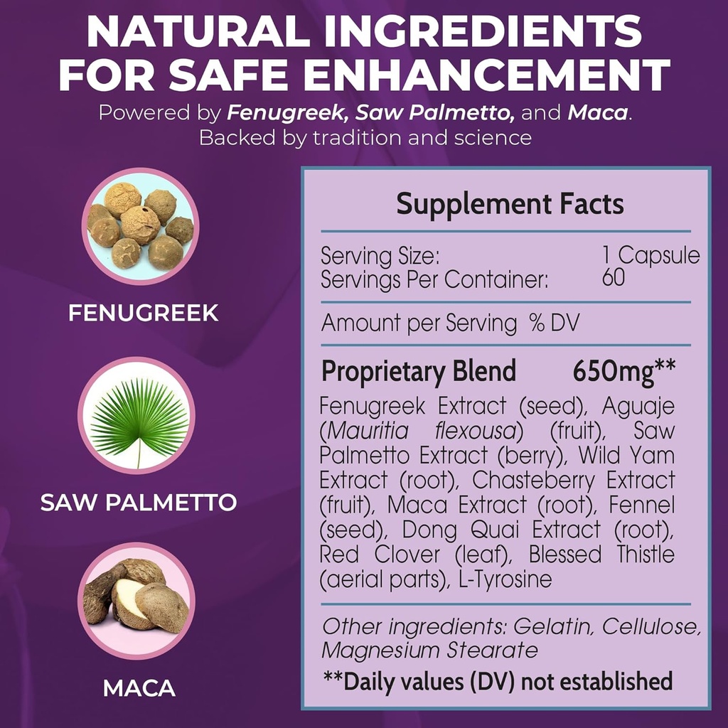 Busty Boost Breast Enhancement Pills - Enhancement & Enlargement Pills for Bigger Boobs & Growth. Natural Fenugreek, Saw Palmetto & Maca Formula. Fuller, Firmer Breasts in 1-2 Months – Made in USA 5