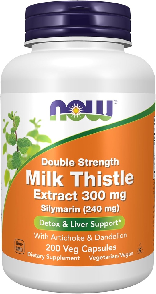 Now Foods Now Foods, (2 Pack) Silymarin, Milk Thistle Extract with Artichoke & Dandelion, Double Strength, 300 mg, 200 Veg Caps 2