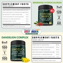 Bundle 7in1 Berberine HCl & 6in1 Dandelion Supplement - Support Immune, Digestion and Heart Health 3